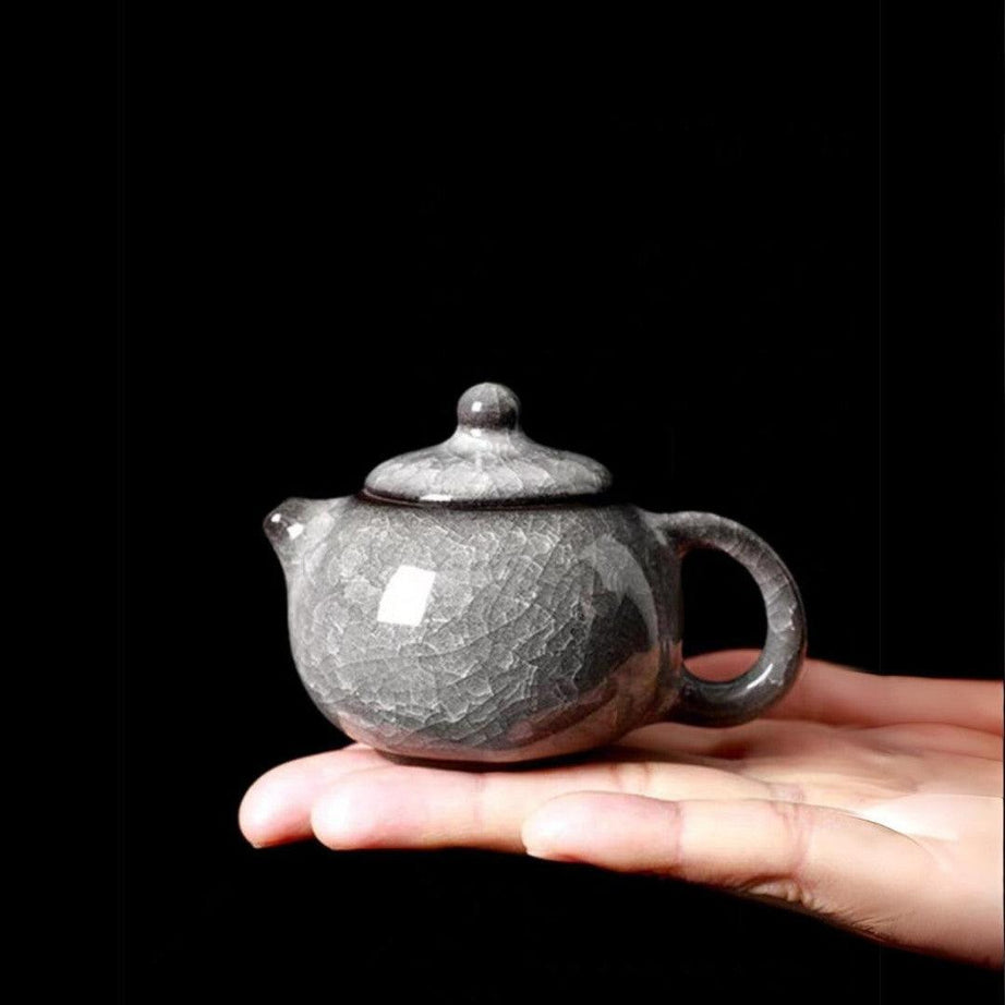 Black Ice Blossom handmade teapot