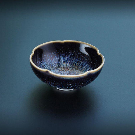 Plum Blossom Temmoku Glazed Tea cup Sets - RENCONTRE ZEN&Tea