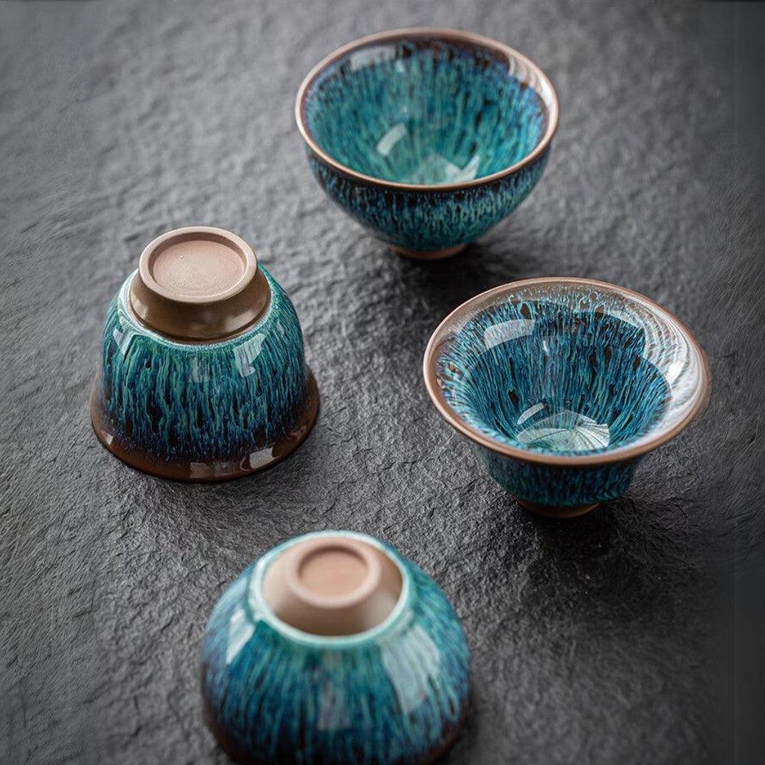 Sky Green Zen Meditation handmade tea cup sets