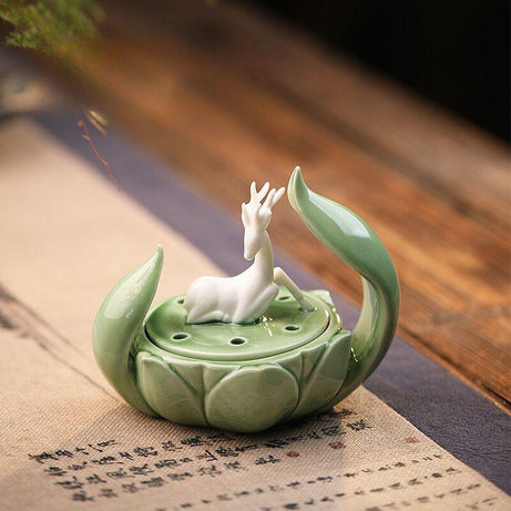 Mystic Deer Lotus Pod Meditation Incense Powder Burner - RENCONTRE ZEN&Tea