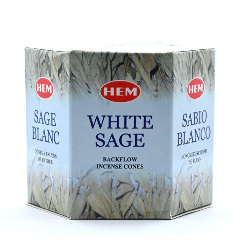 Natural Back flow Incense Cones-White Sage