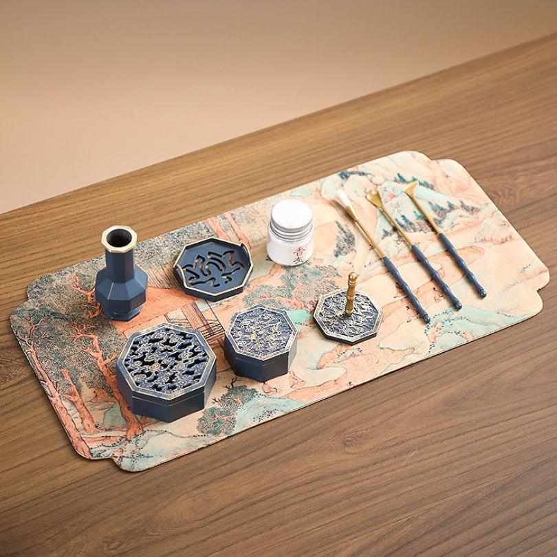 Octagonal Auspicious Clouds Incense Powder Burner Set - RENCONTRE ZEN&Tea